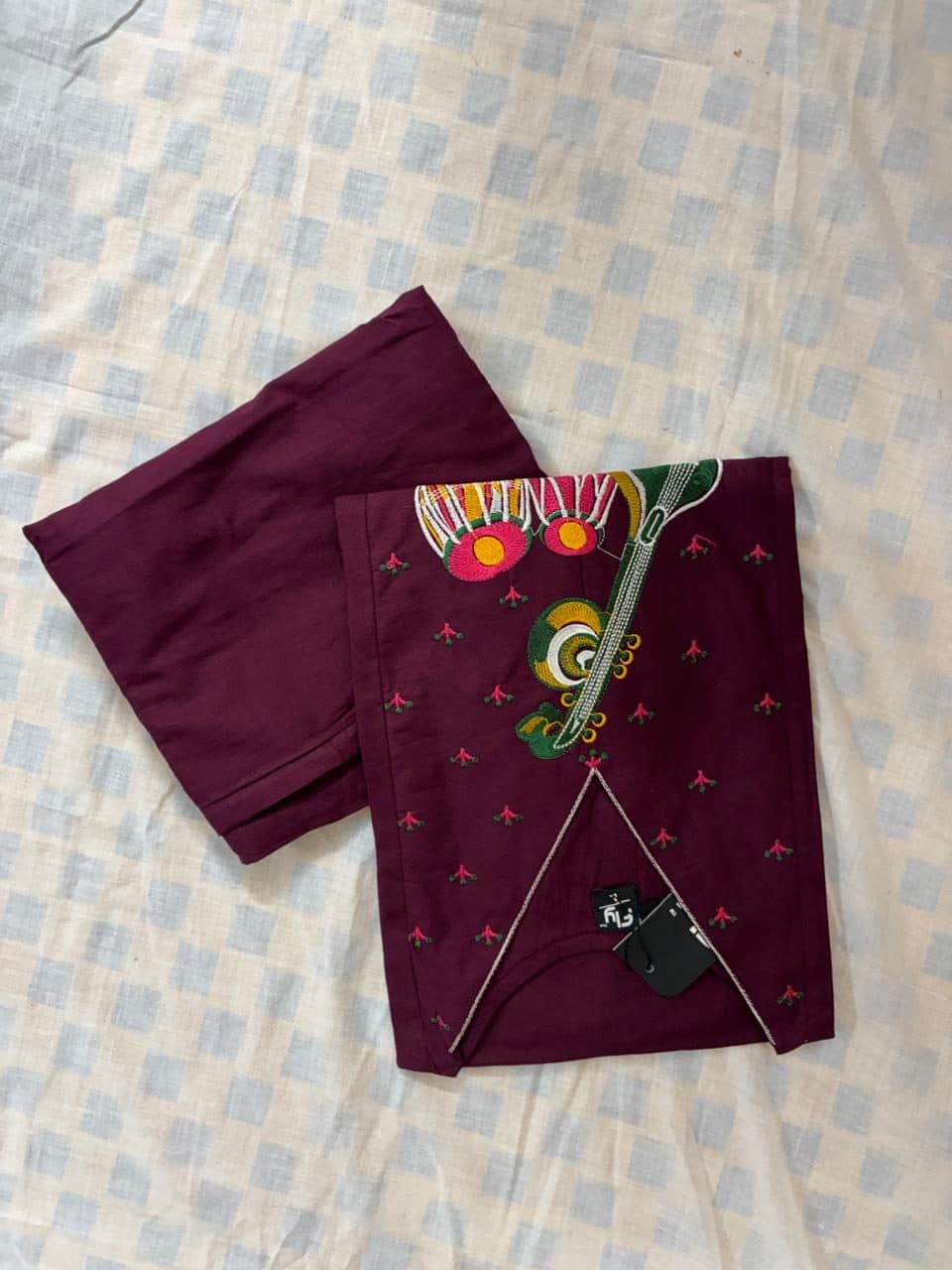 Dhabu cotton maroon 2pcs set, photo 1
