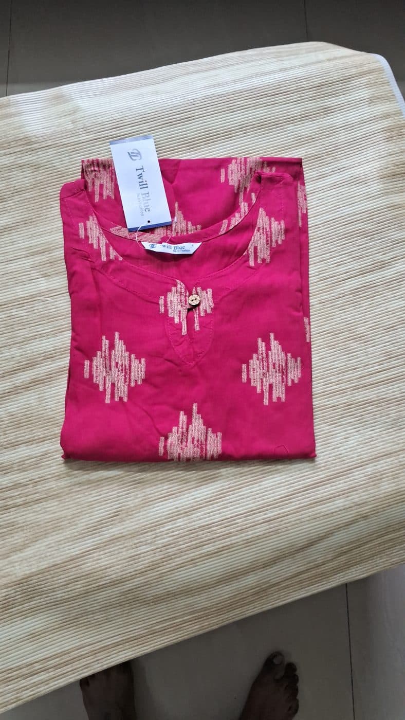 Rayon kurti pink1