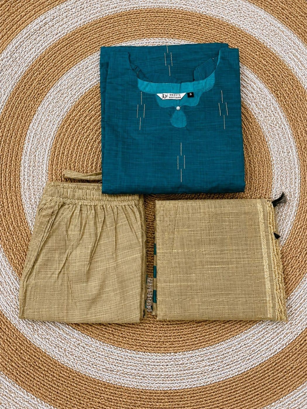 Ramer green Raw silk set