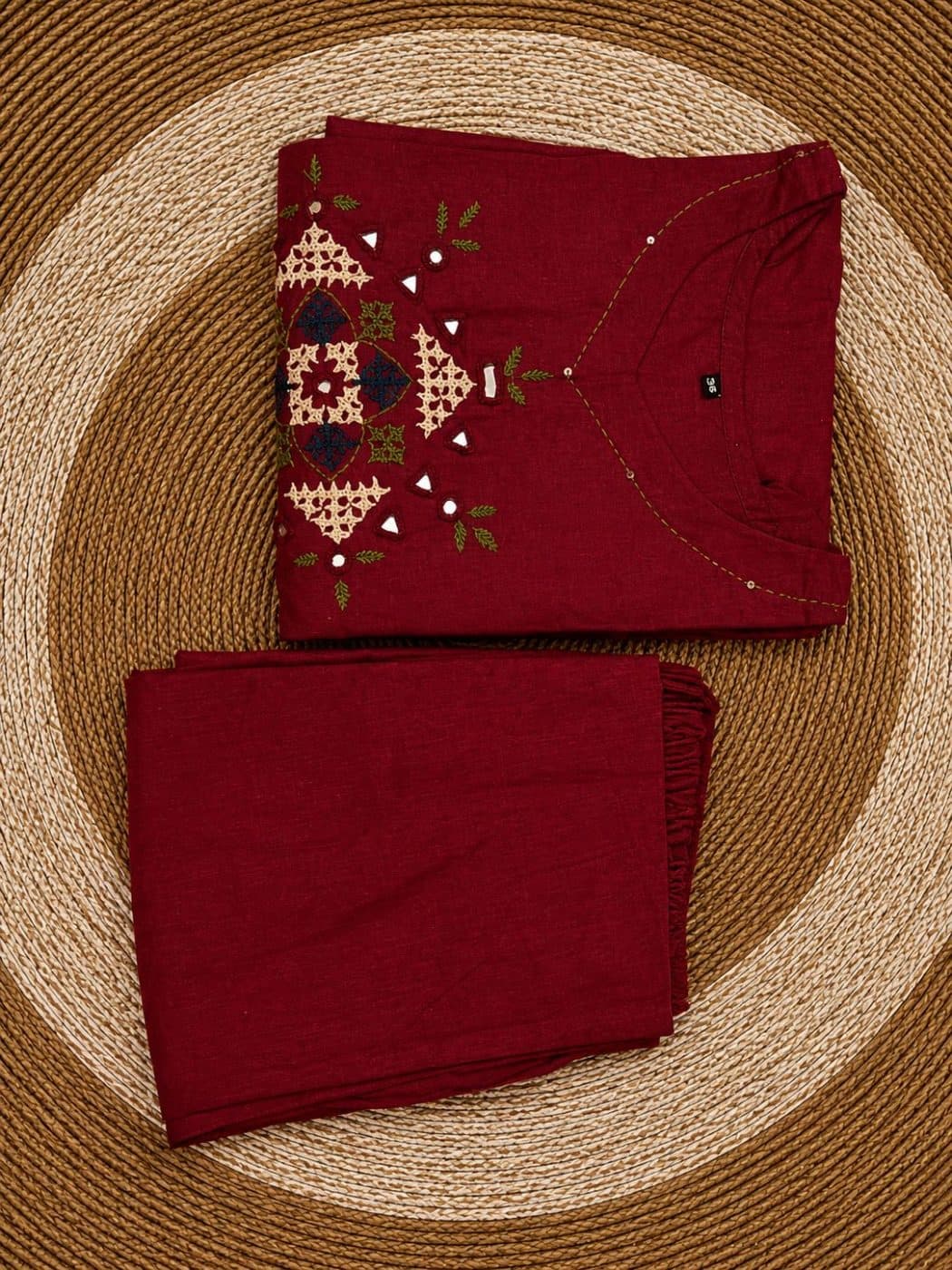 Maroon  Cotton Set