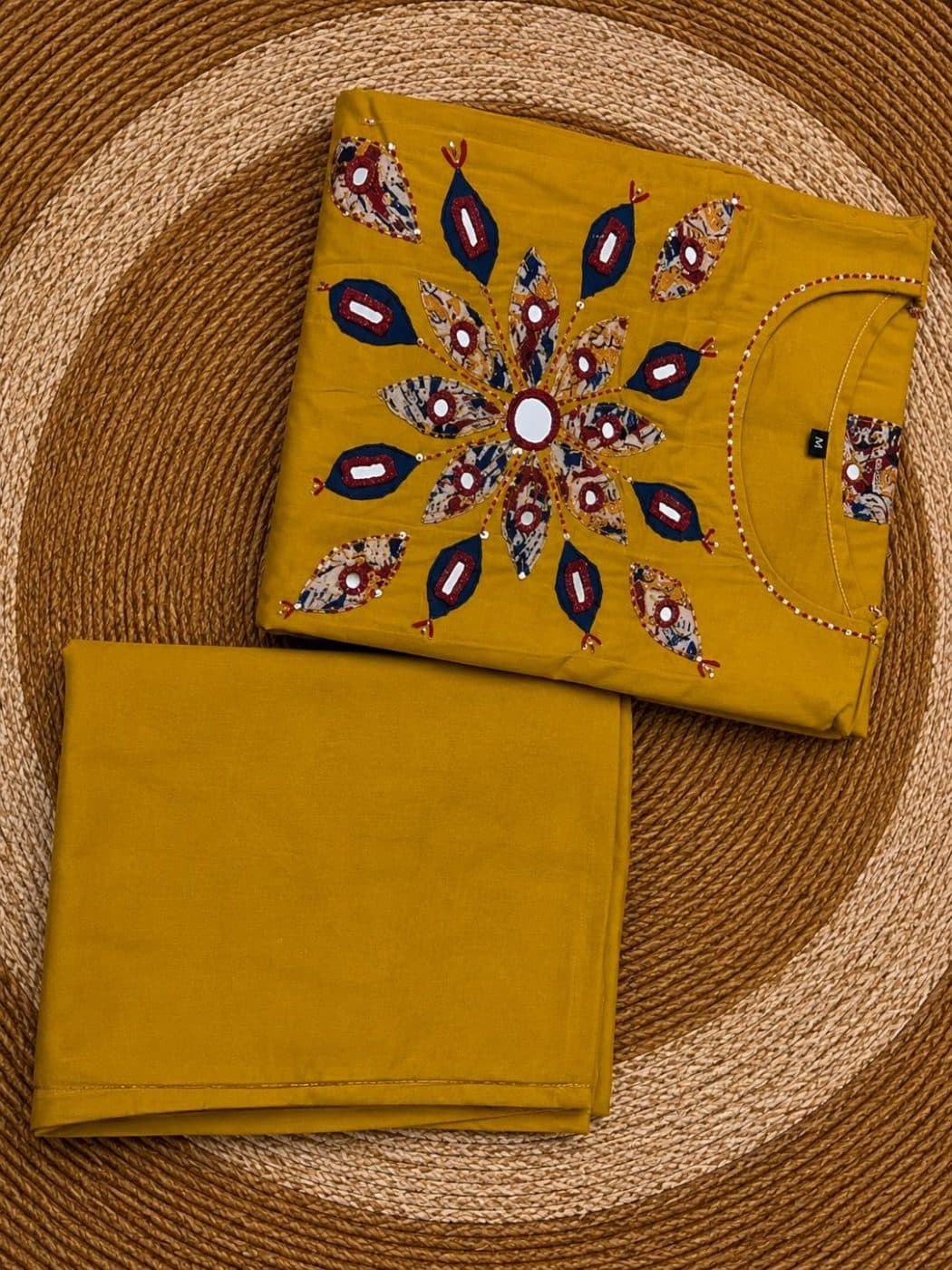 Mustard Yellow Kalamkari Set